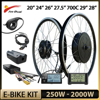 250 W - 2000 W Elektrikli Bisiklet Dönüşüm Kiti 36 V 48 V Ön Arka Hub Motor Tekerlek için 20