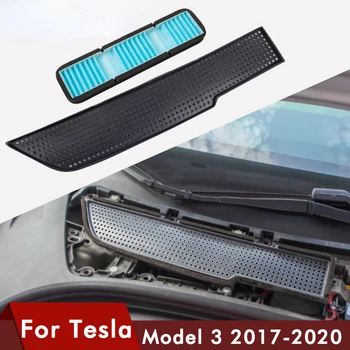 Araba Hava Akış Vent Kapak Trim Otomatik Tesla Modeli 3 Hava Filtresi Aksesuarları Anti-Engelleme Model3 Emme Koruma Üç