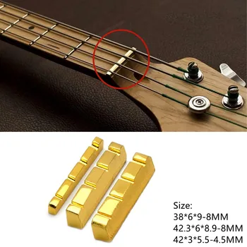 4 Dize Oluklu Pirinç Altın Kaplama Elektrik Bas Gitar Somun Yastık 38 / 42mm Net Ses Parlayan Parçaları Aksesuarları Aracı