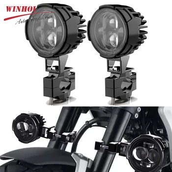 120W Lensler Ek Led motosiklet ışıkları 12-80V Motosiklet Sis Farları LED Spot Yardımcı Strobe motosiklet farları