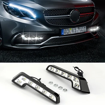 2 Paket Ultra Beyaz 6 LED Araba 12V Gündüz Farları Sürüş Sis Farları L Şekli Yeni Otomobil Parçaları Yüksek Kaliteli Dayanıklı