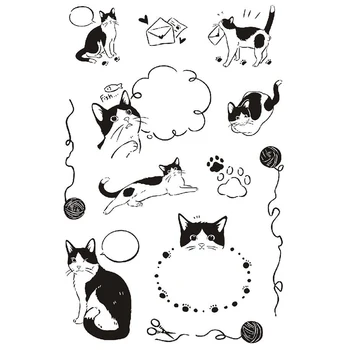 Eğlenceli Kediler Temizle Pullar Karalama Defteri Dekorasyon Pullar planlayıcısı Dergisi Kedi Mesaj Pullar Dizüstü