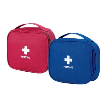 1 adet 14*12.5*5.5 cm Taşınabilir Boş Ilk Yardım Çantaları Ilaç Bandajlar Hapları saklama çantası Seyahat Araba Ilk Yardım Çantaları Organizatör Çantası