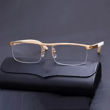 Marka Retro Bahar Bacak Doğal Boynuz Okuma Gözlükleri Erkek Kadın Kare Yüksek Kaliteli Miyopi Gözlük Reçete Gözlük Çerçeveleri