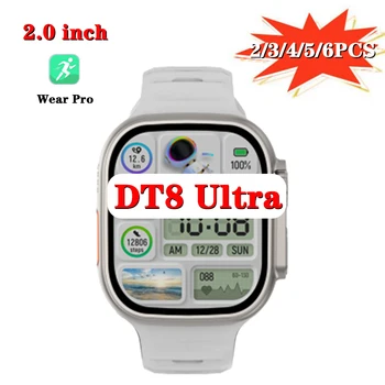 DT8 Ultra akıllı saat 2/3/4/5/6 ADET Toptan Kablosuz şarj NFC Kadın Erkek BÜYÜK 2.0 İnç pk DT NO. 1 Max akıllı saat