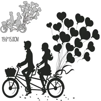 Sevgilisi Bisiklet 2021 Metal Kesme Ölür Stencil Scrapbooking DIY Albümü Damga Kağıt Kartı Kalıp Kabartma Dekor