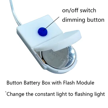 Cr2032 3 Vdüğme pil kutusu ile anahtarı / flaş modülü, değişim Normal parlak ışık yanıp sönen modeli ışık pil kutusu / üç hız
