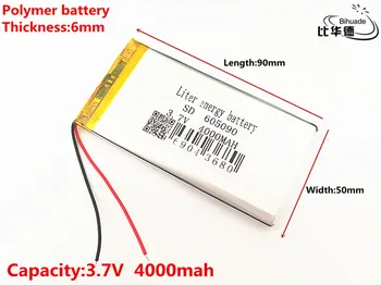 3.7 V 4000mAh 605090 PLIB polimer lityum iyon / li-ion pil için GPS PSP DVD