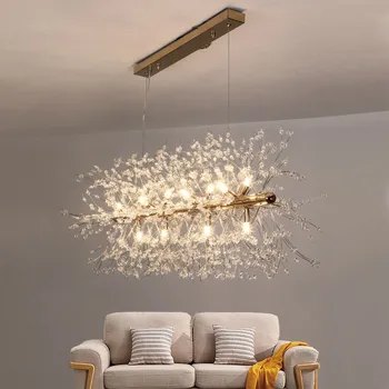 Karahindiba kristal avize ışık LED G9 İskandinav Kristal patlamaları küre kolye asılı lamba Art Deco oturma odası yatak odası ev için
