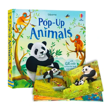 Peep İçinde Usborne Pop-Up Hayvanlar İngilizce 3D Flap resimli kitap Bebek Çocuk Aydınlanma Okuma Kitapları çocuklar için