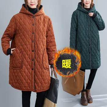 Yeni Kış Chaqueta Rahat Pamuk dolgulu giysiler Kapitone Kadife Kalınlaşma Soğuk Geçirmez Yumuşak kapüşonlu ceket kadın ceketi