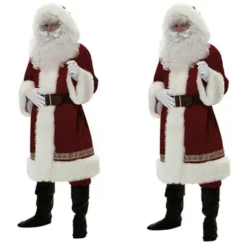 Noel baba Noel Baba Cosplay Kostüm süslü elbise Noel Erkek Giyim Setleri Yetişkinler İçin
