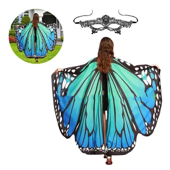 Kadın Kelebek Pelerin Kelebek Kanatları Kostüm İçin Kafa Bandı İle Cadılar Bayramı süslü elbise Parti Cosplay Peri Monarch Performans