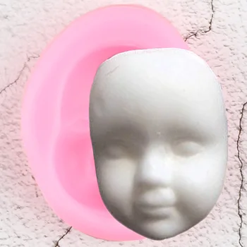 2020 Yeni 1 Adet DIY Kız Yüz silikon kalıp Fondan Kalıpları Kek Dekorasyon Araçları Kadın Maskesi Gumpaste Kalıp Polimer Kil Reçine Kalıpları