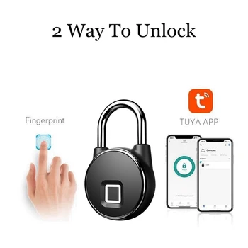Tuya Akıllı Asma Kilit Bluetooth Parmak İzi Çanta Kilitleri Yurt Anti-hırsızlık Kilidi USB Şarj Edilebilir Güvenlik Anahtarsız Kapı Kilidi