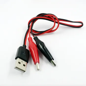 Timsah Test Klipleri Kelepçe USB Erkek Konnektör güç kaynağı adaptörü Tel 60cm Güç Timsah Klipleri Test Klipleri