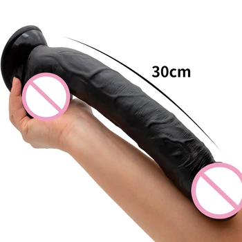 30cm Simülasyon Yapay Penis Yumuşak Penis Güçlü Vantuz ile Kadın Mastürbasyon Cihazı g-spot Vajina Stimülatörü Seks Oyuncakları Çift için