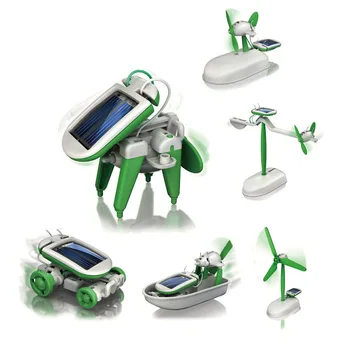 Yeni 6 İn 1 Güneş Enerjili Robot Kiti DIY Gadget Uçak Tekne Araba Tren Modeli Bilim Hediye Oyuncaklar Çocuk Çocuklar için