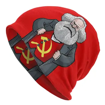 Karl Marx Kaput Şapka Örme Şapka Hip Hop Kayak Skullies bere şapkalar Sovyet Rus CCCP Komünist Sıcak Termal Elastik Kap