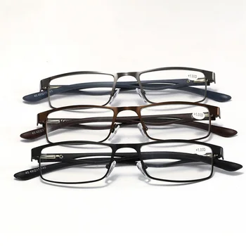 Titanyum Alaşımlı okuma gözlüğü Erkekler Dikdörtgen presbiyopik Gözlük adam Ultralight Vintage İş Hipermetrop diyoptri +1.0+1.5+4