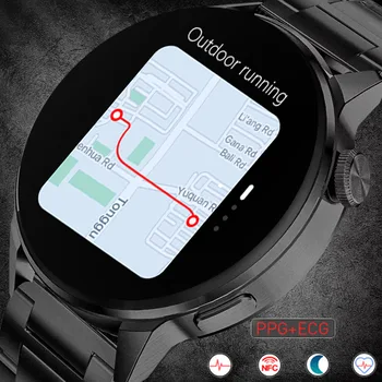 Akıllı saat Erkek Kadın Spor Kalp Hızı EKG PPG Bilezik GPS Tracker NFC Çağrı Kol Saati Spor Android IOS İçin Smartwatch