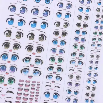 1 Takım Sevimli Karikatür Gözler Çıkartmalar Renkli Ağız Kaş Gözler Sticker Anime Heykelcik Bebek Aksesuarları Yüz Organ Paster Çıkartmaları