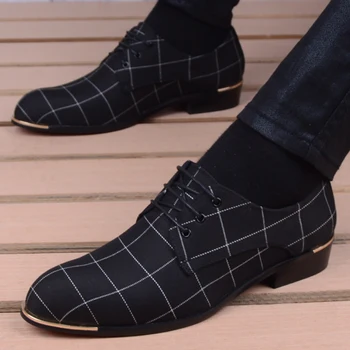 Erkek ayakkabısı Klasik İş erkek Elbise Ayakkabı Moda Kore Sivri Burun Dantel-Up Resmi Düğün Ayakkabı Erkekler Siyah Zapatillas Hombre