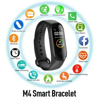 M4 akıllı bilezik İzle Su Geçirmez Spor saat kayışı 4 Kalp Hızı Pedometre Monitör Kan Basıncı Akıllı Bileklik İçin XiaoMi IOS