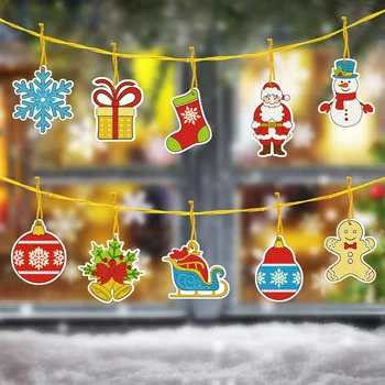 10 Adet DIY Elmas Boyama Noel Ağacı Kolye Parçası Matkaplar Özel Şekil Elmas Nakış Noel Süslemeleri Ev için