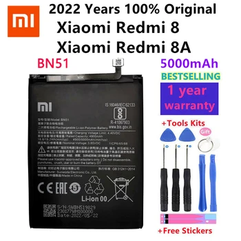Xiao mi 100 % Orijinal BN51 5000mAh Pil İçin Xiaomi mi kırmızı mi 8 kırmızı mi 8A kırmızı mi 8 Yüksek Kaliteli Telefon Yedek Piller Bateria