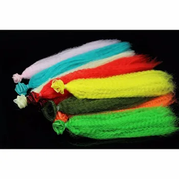 Tigofly 11 packs renkler Kıvrımlı Naylon Sentetik Elyaf Kinky Kıvırcık Saç Fiber Clouser Minnow Flama Fly Balıkçılık Bağlama Malzemeleri