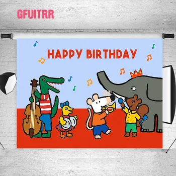 GFUITRR Maisy Fare Fotoğraf Arka Mutlu Doğum Günü Fotoğraf Arka Planında Özel Karikatür Süslemeleri fotoğraf kabini Sahne