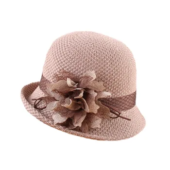 Ilkbahar Yaz Retro kadın Şapka Fedoras Çiçek Kadınlar Düğün Fascinator Şapka Yetişkin Melon güneş şapkaları Klasik Sürüm Chapeau Kap