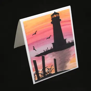 Deniz feneri Metal Kesme Ölür Stencil DIY Scrapbooking Albümü Damga Kağıt Kartı Kabartma El Sanatları Dekor