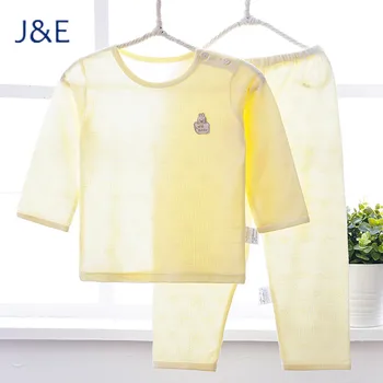 J & E Bebek Pijama Setleri Yaz Bambu Elyaf İnce çocuk Pijama Pijama Çocuklar Yürümeye Başlayan Erkek Kız Bebek Pijama 6M 1-9 Yıl