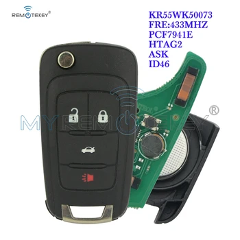 Remtekey 13500227 4 Düğme HU100 itmeli anahtar 434Mhz Holden Chevrolet Cruze Vauxhall La Crosse Kesilmemiş Bıçak Uzaktan Araba Anahtarı