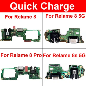 USB şarj aleti Kurulu Dock OPPO Realme İçin 8 8S 5G 8i 9i USB Şarj Jakı Bağlantı Noktası Konektörü Kurulu Yedek Onarım Parçaları