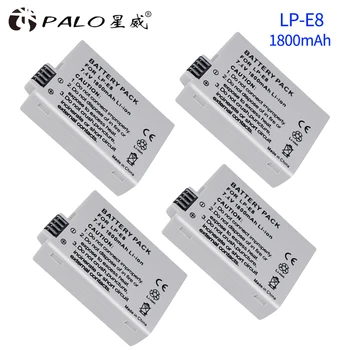 PALO 4 ADET LP-E8 Pil Paketi Bateria LP-E8 Lp E8 Canon 550D 600D 650D 700D X4 X5 X6i X7i T2i T3i T4i T5i DSLR Kamera