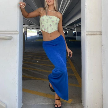 Kadın Moda Plaj Wrap Etekler Yüksek Bel Paketi Kalça Dipleri Elbise Bayanlar Düz Renk Streç Bodycon Uzun Etek Kulübü Sokak