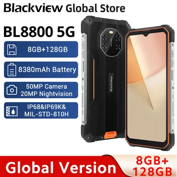 Küresel Sürüm Blackview BL8800 8GB 128GB güçlendirilmiş akıllı telefon 6.58 