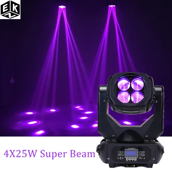 LED 4X25W dört göz süper ışın hareketli kafa ışık 100W sahne etkisi aydınlatma için uygundur disko topu dans salonu ve diğer yer