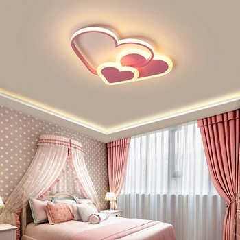 Modern Led Tavan Lambaları Kalp Şeklinde Demir Akrilik Armatür Oturma Odası Yatak Odası Çocuk Salon Bar led ışıkları odası