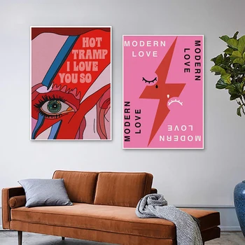 David Modern Aşk Grafik Resimli Müzik duvar sanatı tuval yağlıboya İskandinav Poster Ve Baskı Duvar Resimleri İçin Oturma Odası Dekor