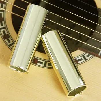 1 ADET Gitar Bas Pirinç Slayt gitar teli Parmak Tüp Kaymak 60mm Dizeleri Enstrüman Gitar Bas Ukulele Mandolin Parçaları Yeni