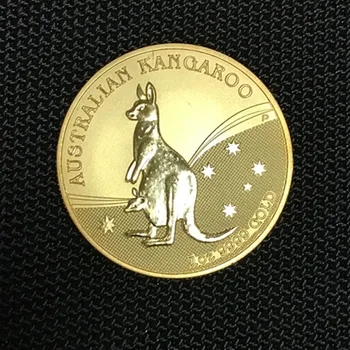 3 Adet Olmayan Manyetik Avustralya Kanguru hayvan 2009 rozeti 24 K altın kaplama pirinç 32.6 mm Elizabeth tahsil sourvenir Sikke