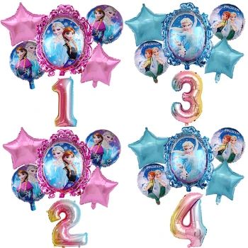 1 takım Elsa Disney Dondurulmuş Prenses helyum balonları 32 inç Numarası Bebek Duş Mutlu Doğum Günü Partisi Süslemeleri Çocuk Oyuncakları Kız Hediyeler