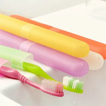Taşınabilir Diş Fırçası Tüp Kapak Seyahat Temel Nem geçirmez 1 Adet Diş Fırçası Kutusu Toz Geçirmez Diş Fırçası ContainerCandy Renk