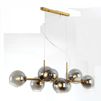 Modern İskandinav Loft Yaratıcı cam küre LED kolye ışıkları Oturma yemek odası Mutfak Bar asılı avizeler fikstür